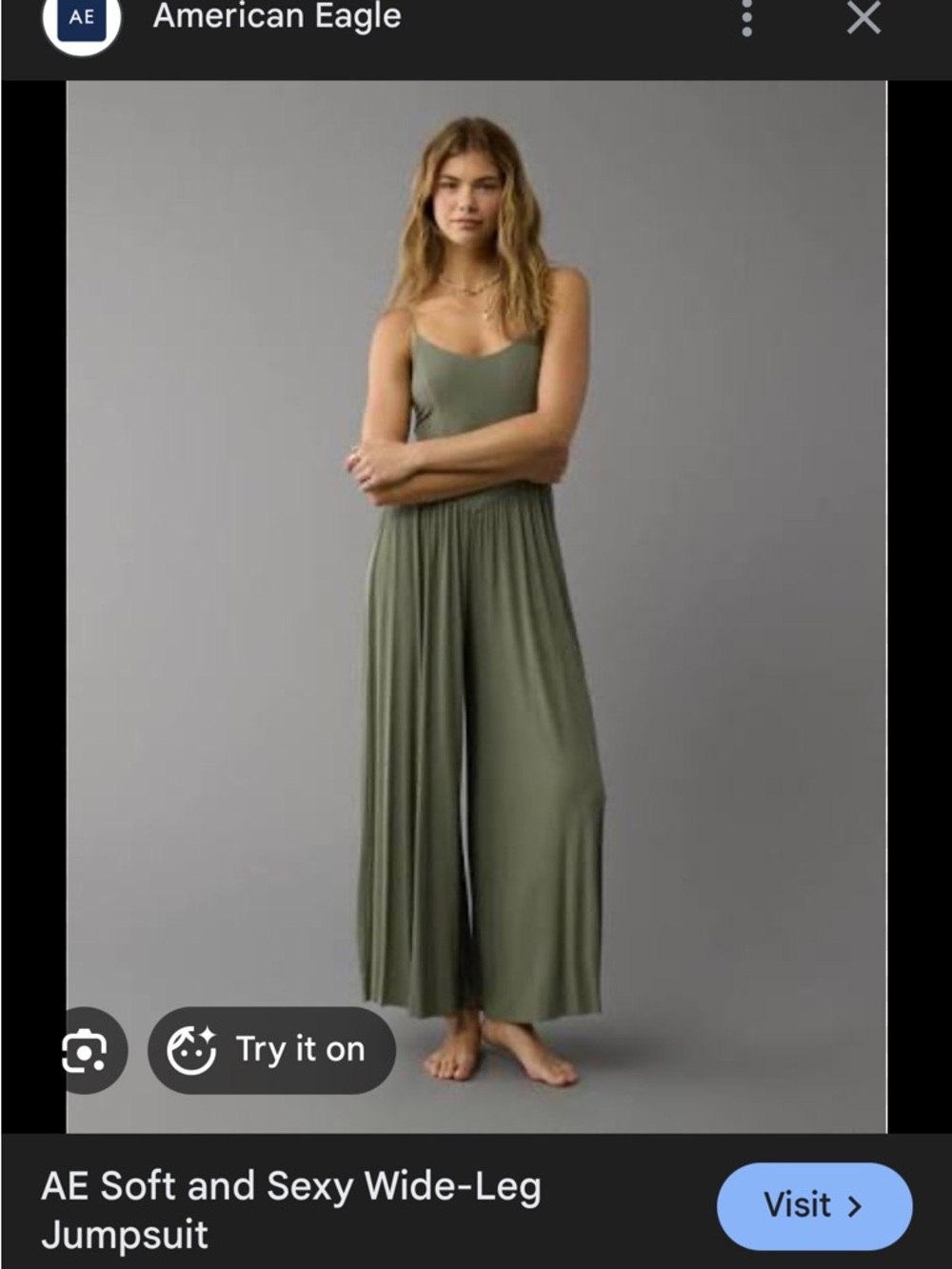 American Eagle Outfitters Olive Ribbed Tank Top